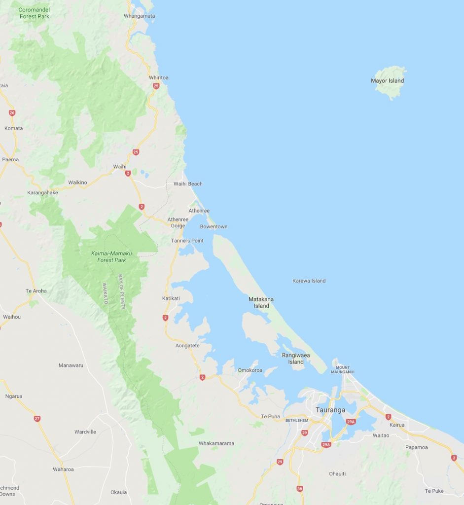 Trees DONE service area across the Western Bay of Plenty